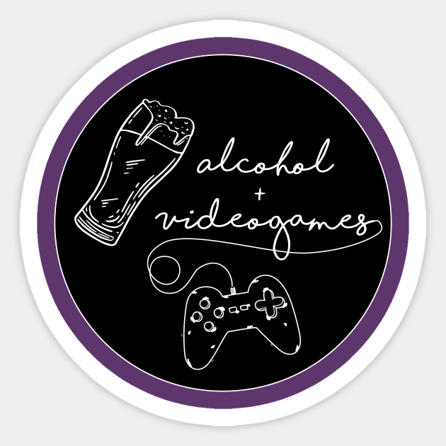 Alcohol + Video Games Sticker by PurpleandOrange